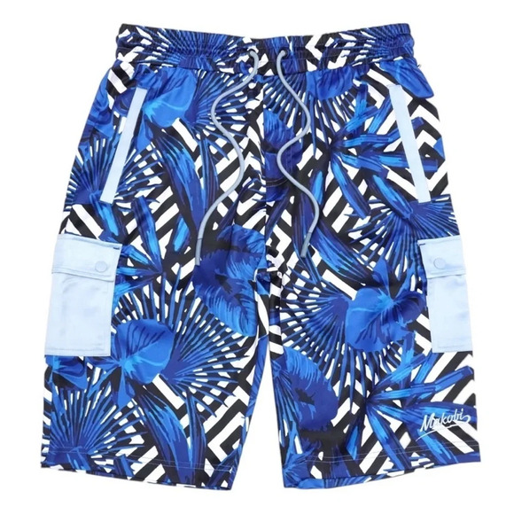 Makobi Mens Cargo Shorts Drawstring Blue Size 3XL - Picture 1 of 14